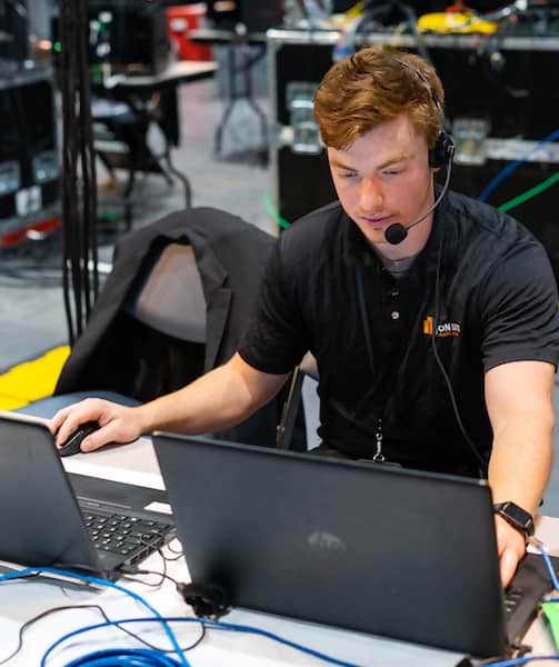 San Diego Convention Center Audio Visual Technician at Workstation