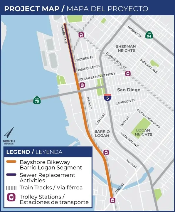 Bayshore Bikeway Barrio Logan Project  map